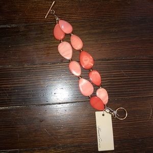 Kenneth Cole Peach/Salmon/Orange gemstone bracelet